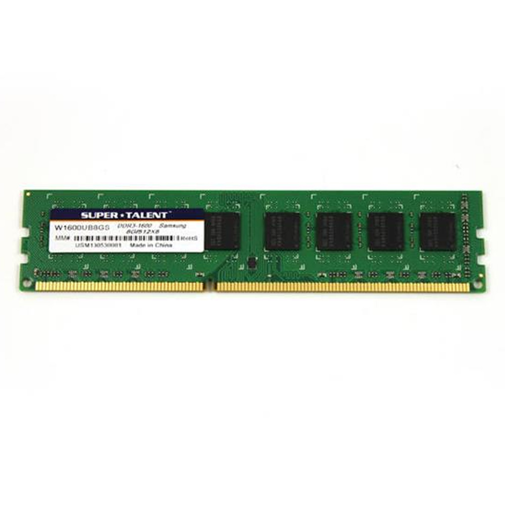 W1600UB8GS Super Talent 8GB PC3-12800 DDR3-1600MHz non-ECC Unbuffered CL11 240-Pin DIMM Memory Module - Código: W1600UB8GS | Compra en Guadalajara
