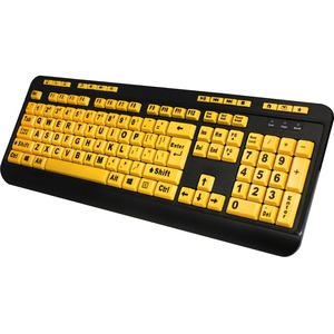 Teclado Adesso EasyTouch AKB-132UY - Cable Conectividad - USB Interfaz - Ingleacutes EEUU - Negro Amarillo fluorescente - Código: AKB-132UY | Compra en Guadalajara