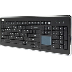 Teclado Adesso SlimTouch AKB-440UB - Cable Conectividad - USB Interfaz - Almohadilla táctil TouchPad - Ingleacutes Franceacutes - Negro - Código: AKB-440UB | Compra en Guadalajara