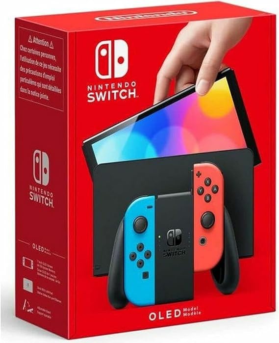 Open Box Computadora de mano consola de juegos Nintendo Switch 7 Pantalla Pantalla Táctil OLED - Azul Rojo - Asus