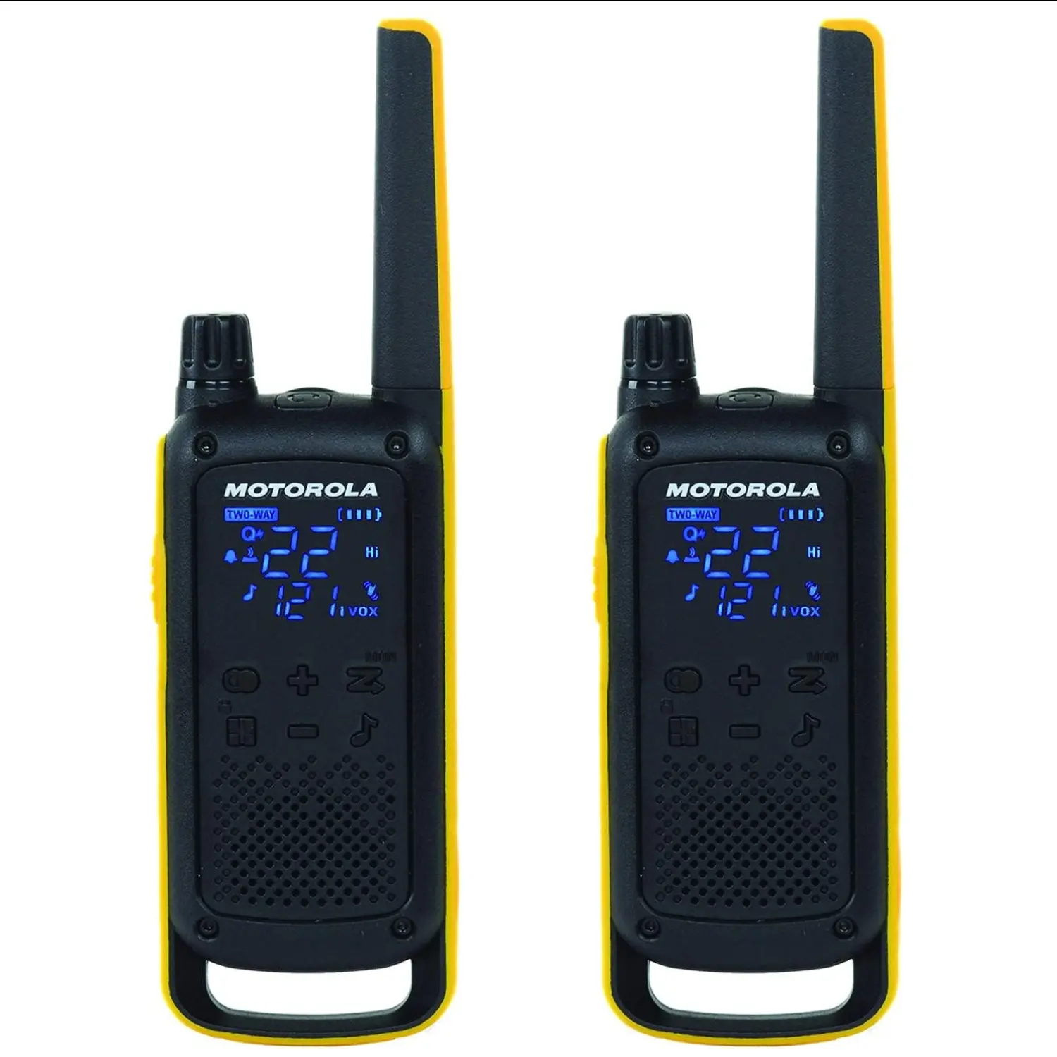 Radios de Dos Vías Recargables Paquete Doble Largo Alcance Manos Libres USB Rechargeable Color Negro/Amarillo - Código: T470 | Compra en Guadalajara