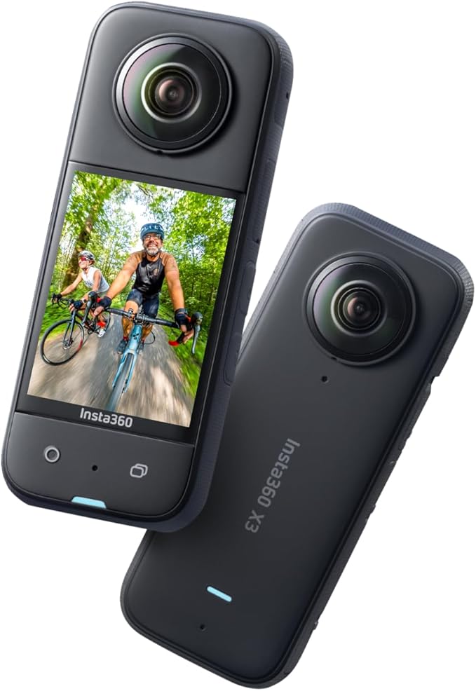 Insta360 X3 - Waterproof 360 Action Camera with 1/2 48MP Sensors 5.7K 360 Active HDR Video 72MP 360 Photo 4K Single-Lens 60fps Me Mode Stabilization 2.29 Touchscreen AI Editing Live Stream OPEN BOX - Dell