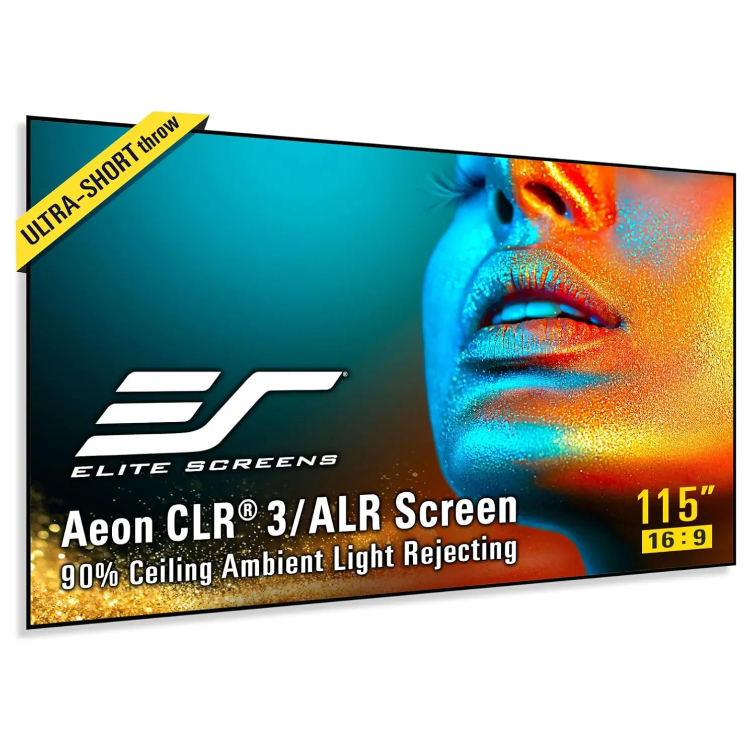 Aeon CLR 3 Ceiling Light Rejecting EDGE FREE Fixed Frame Screen 115 diag. 169 Viewing Size 56.4 x 100.2 LED light kit w/remote included - Código: AR115H-CLR3 | Compra en Guadalajara