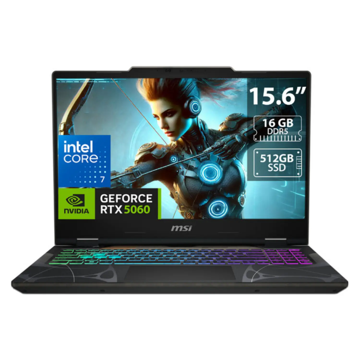 Laptop Gaming MSI Cyborg 15 - Intel Core 7-240H 16GB RAM 512GB SSD NVIDIA RTX 5060 8GB - Código: B2RWFKG-071US | Compra en Guadalajara