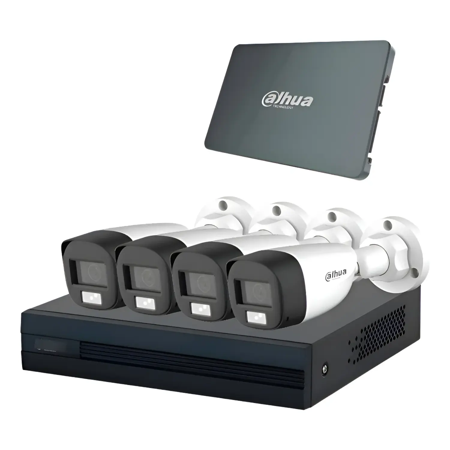 Kit de Vigilancia Dahua 4 Canales 2MP Iluminación Dual Inteligente con SSD 512GB - Código: KIT/XVR1B04-I-SSD512G4HFW-IL-A | Compra en Guadalajara