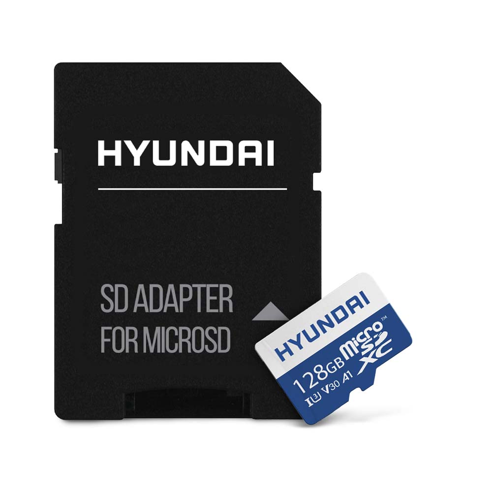 Hyundai 128GB microSDXC UHS-1 Memory Card with Adapter, 95MB/s (U3) 4K Video, Ultra HD, A1, V30 SDC128GU3 UPC 810033033346 - SDC128GU3