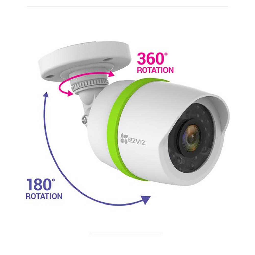 Sistema de cámaras de seguridad EZVIZ Smart Home 1536p HD (3MP), 4 cámaras HD 1536p resistentes a la intemperie, 4 canales DVR 1 TB HDD, Visión nocturna de 100 pies, Hogar inteligente habilitado con IFTTT - BD-1434B1
