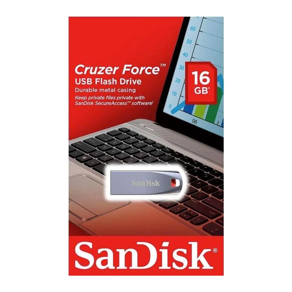 MEMORIA SANDISK 32GB USB 2.0 CRUZER FORCE Z71 CUERPO DE METAL - SANDISK