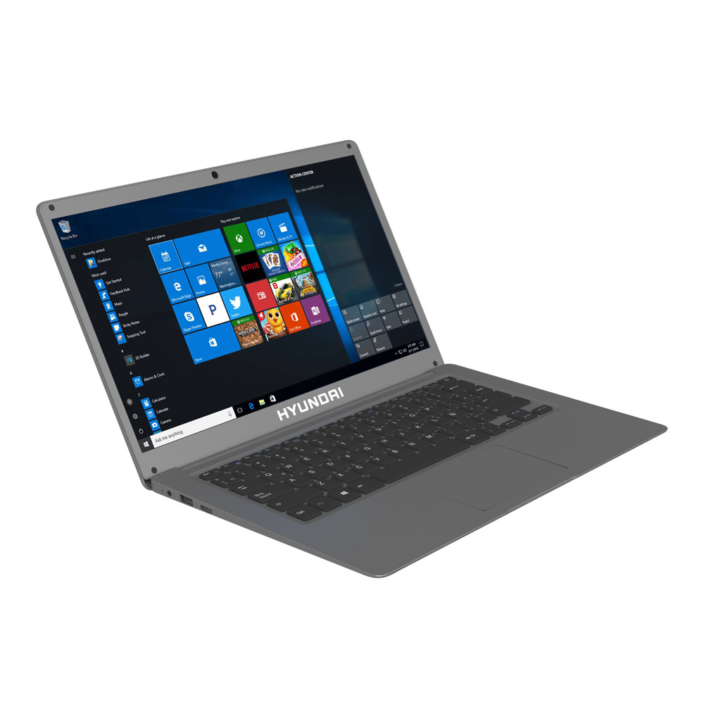 Laptop Hyundai HyBook 14.1”, Celeron, 4GB RAM, 64GB HDD, Expandible 2.5” SATA HDD Slot, 2.0MP Cámara Web Frontal, Windows 10 Home, WiFi, Space Grey - Refurbished HTLB14INC4Z2SSG_B UPC  - HTLB14INC4Z2SSG_B