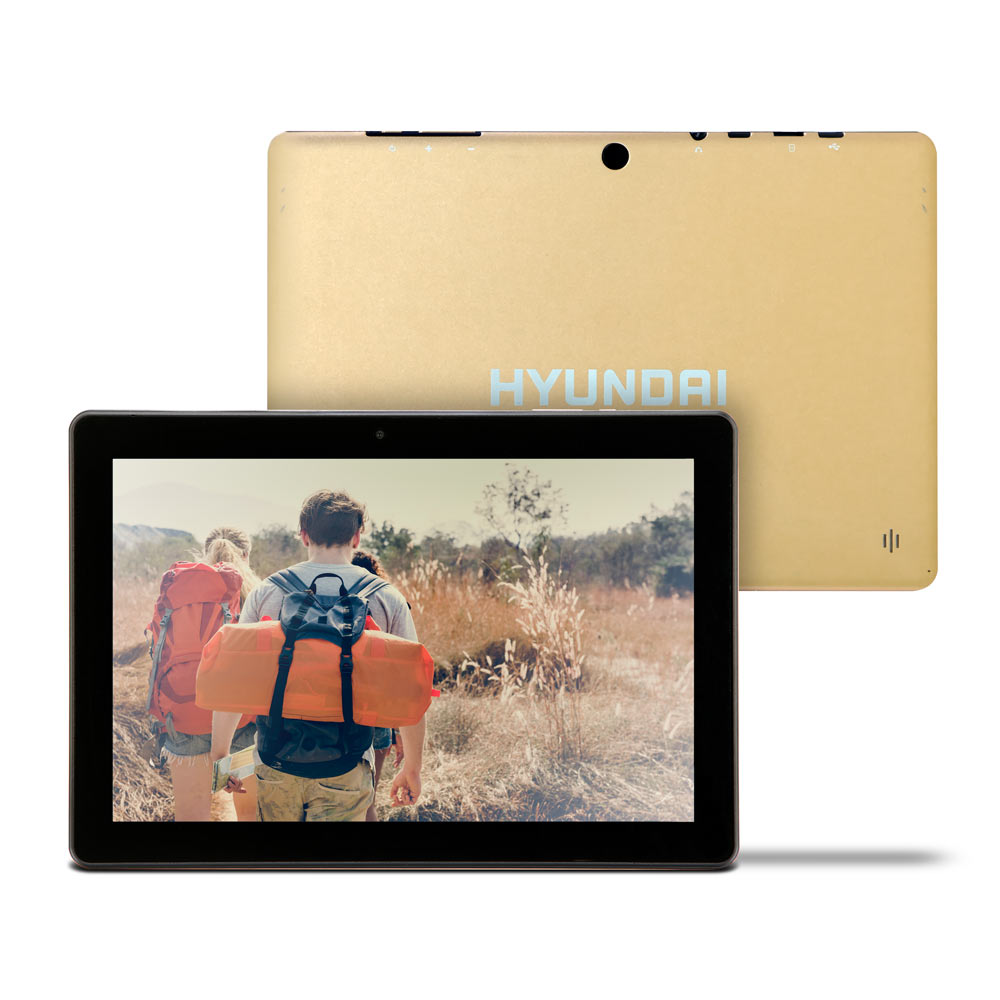 Hyundai Koral 10X2 HT1004X16 Tablet - 10.1" - Quad-core (4 Core) 1.10 GHz - 1 GB RAM - 16 GB Storage - Android 8.1 Oreo (Go Edition) - Gold HT1004X16B UPC 680611940843 - HYUNDAI