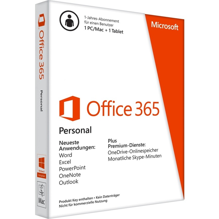 Microsoft Office 365 Personal 32/64-bit - 1 Tablet, 1 PC/Mac - 1 Year QQ2-00050 UPC  - MICROSOFT