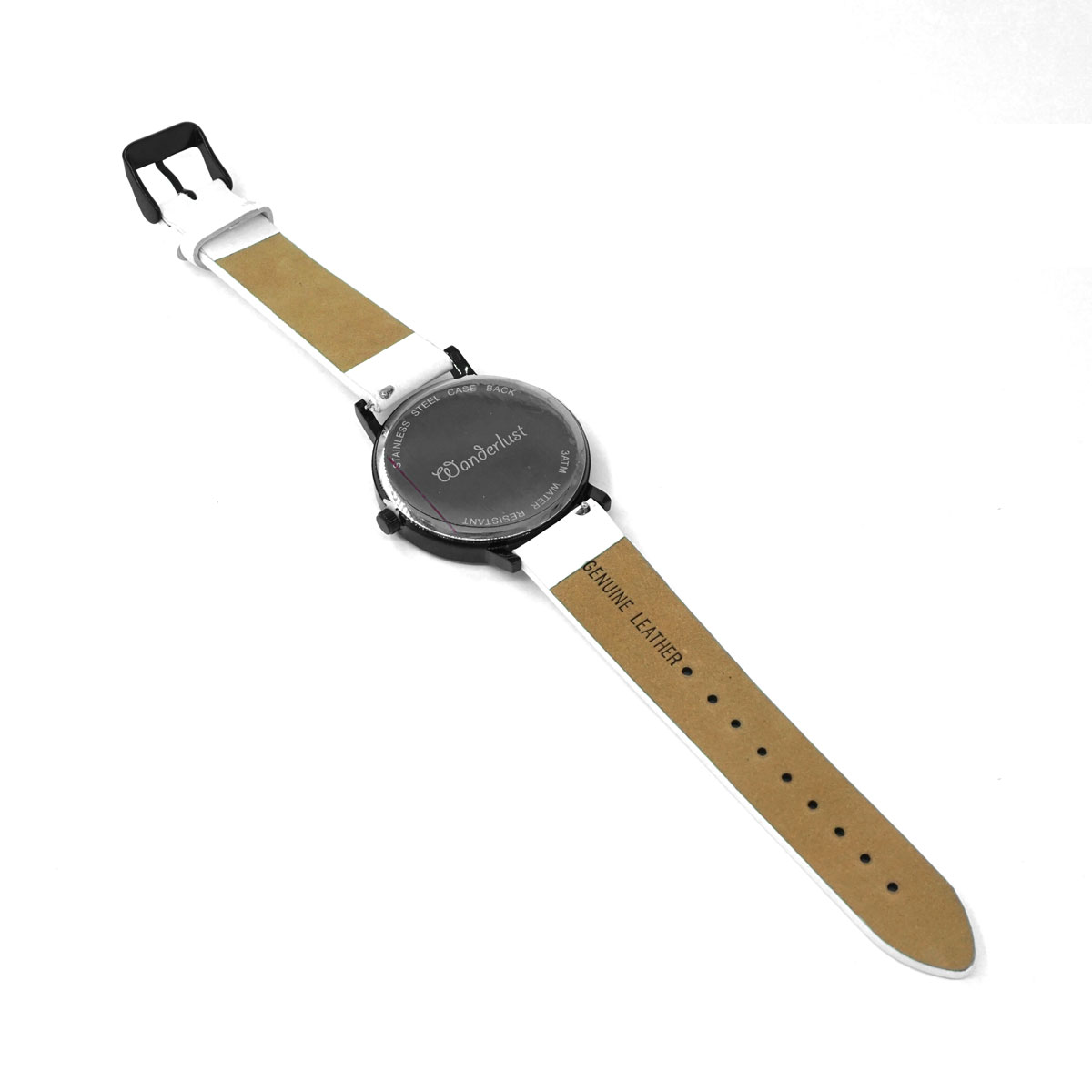 Balck Wristwatch with Black Dial White Band 602860764063 UPC  - 602860764063