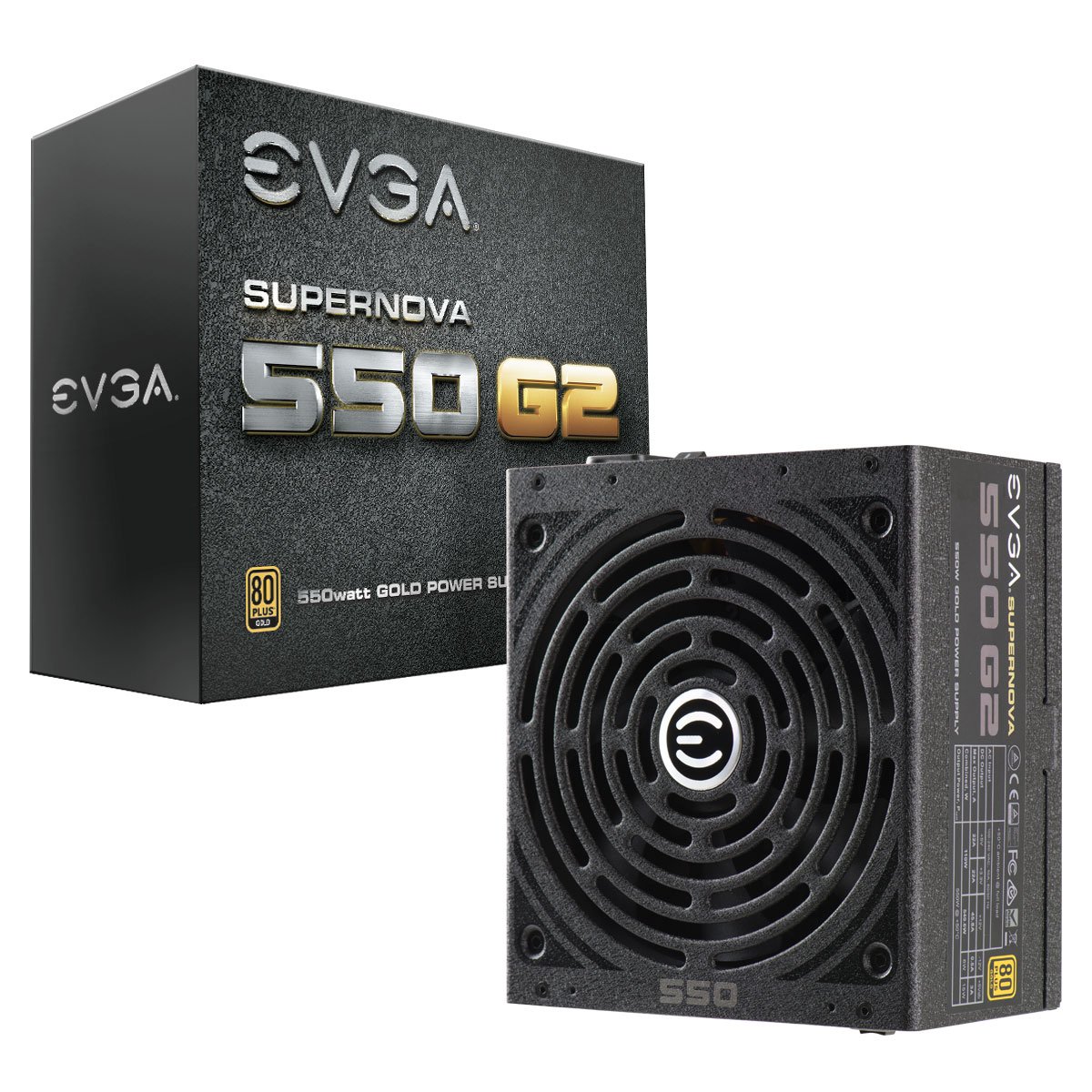EVGA SuperNOVA 550 G2 Power Supply 220-G2-0550-Y1 UPC 843368034801 - EVGA