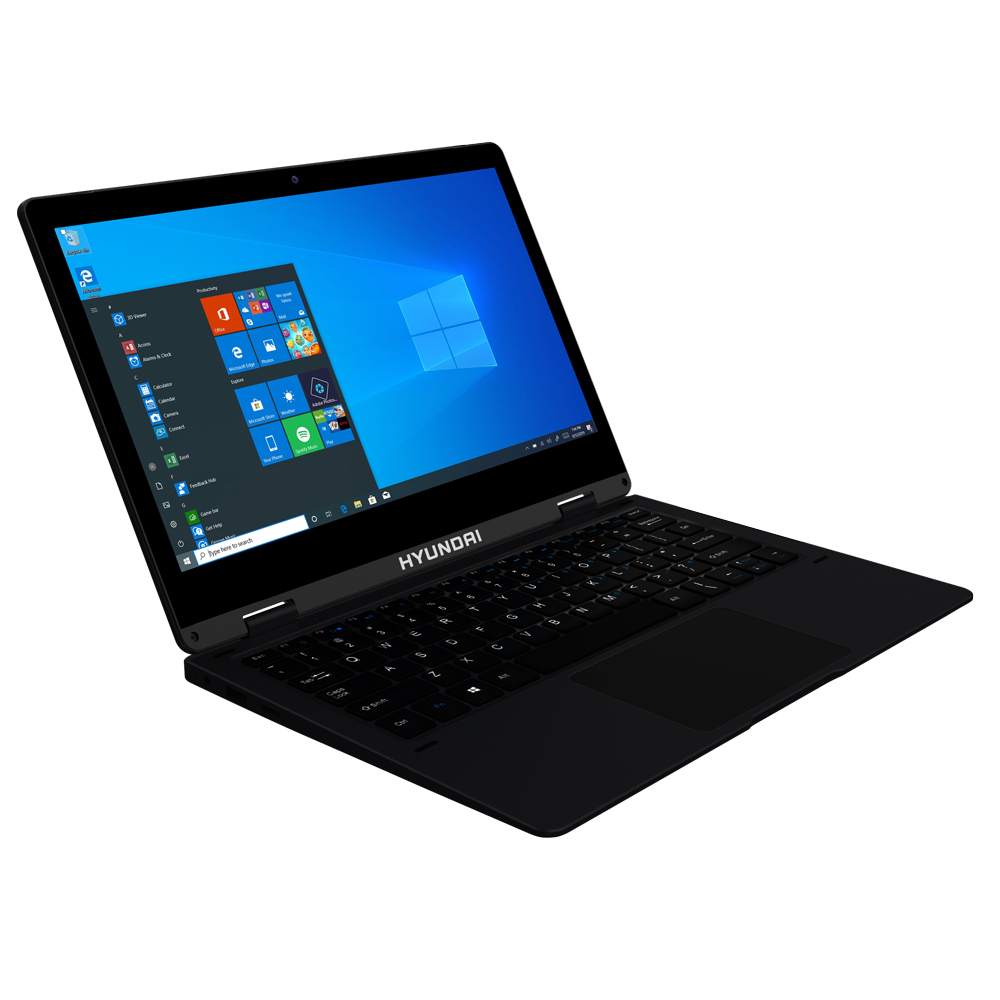 Hyundai HyFlip 11.6" Celeron Laptop, 4GB RAM, 64GB Storage, Windows 10 Pro, WiFi, Black HTLF11INC4Z1EBK UPC 810033035555 - HTLF11INC4Z1EBK