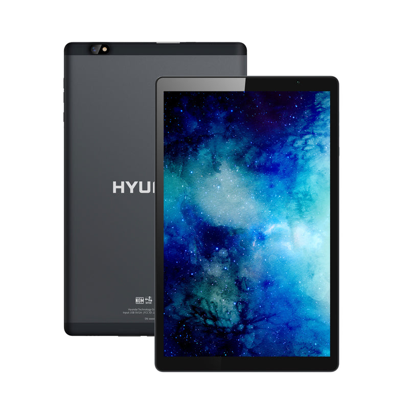 Hyundai HYtab Plus 10WB2, 10.1" HD IPS, Quad-Core Processor, Android 13, 4GB RAM, 64GB Storage, 5MP/8MP, Includes Stylus Pen, Earbuds and Screen Protector - Space Gray HT10WB2MSG02 UPC 810127260528 - HYUNDAI