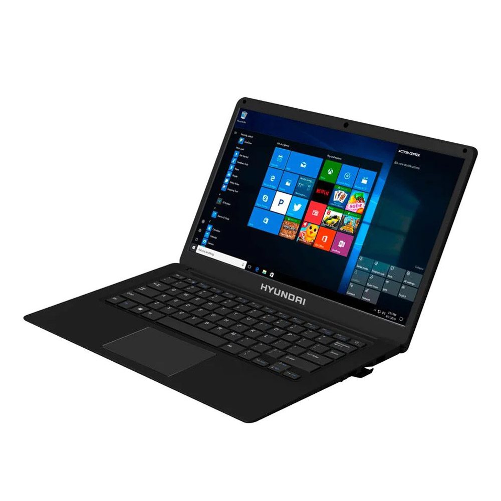 Hyundai  Notebook  141  1366 X 768  Intel Celeron N3350  106 Tb  Windows 10 Home  Black  English - HYUNDAI