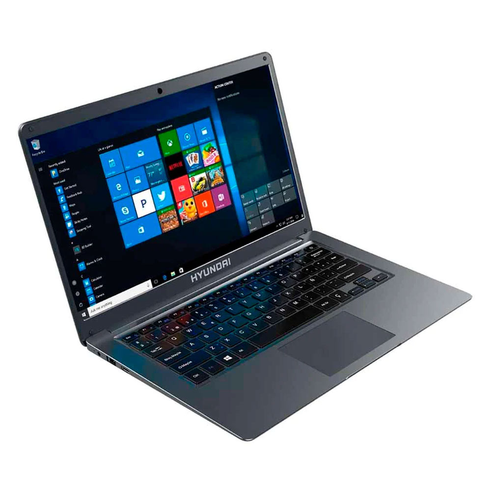 Hyundai HyBook 14.1" 1366x768, N3350, 4GB RAM, 64GB + 1TB HDD, 0.3MP, RJ45, WiFi, Windows 10 Home Single Language, 5000mAh, Spanish, Space Grey HTLB14INC4Z1SSG1TB UPC 810033036378 - HYUNDAI