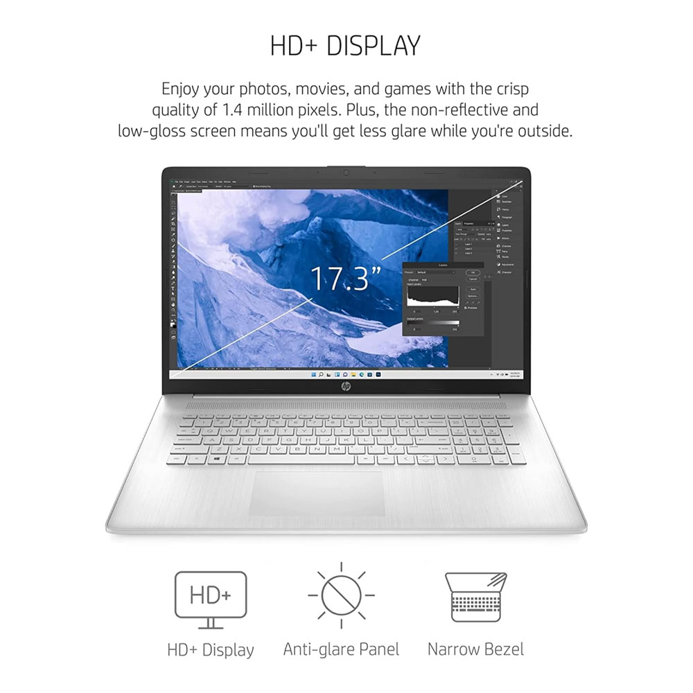 HP Laptop 17-cp0007ds, 17.3" HD+ AMD Ryzen 3 5300U 8GB 512GB NVME 601S7UA#ABA UPC  - HEWLETT PACKARD